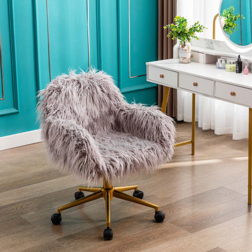 Shaggy Modern Faux Fur Office Chair